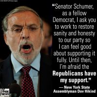 Democrat NY Assemblyman Rebukes Cryin’ Chuck, Will Support Republicans til Democrats Deal With the Crazy