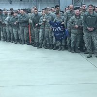LIBERAL REPORTER SNITCHES on US Soldiers in Germany Holding Trump Hats, Trump Flag While Waiting to Meet President