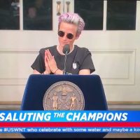 Insufferable US soccer player Megan Rapinoe ends speech with F-bomb, brags ‘I deserve everything!’