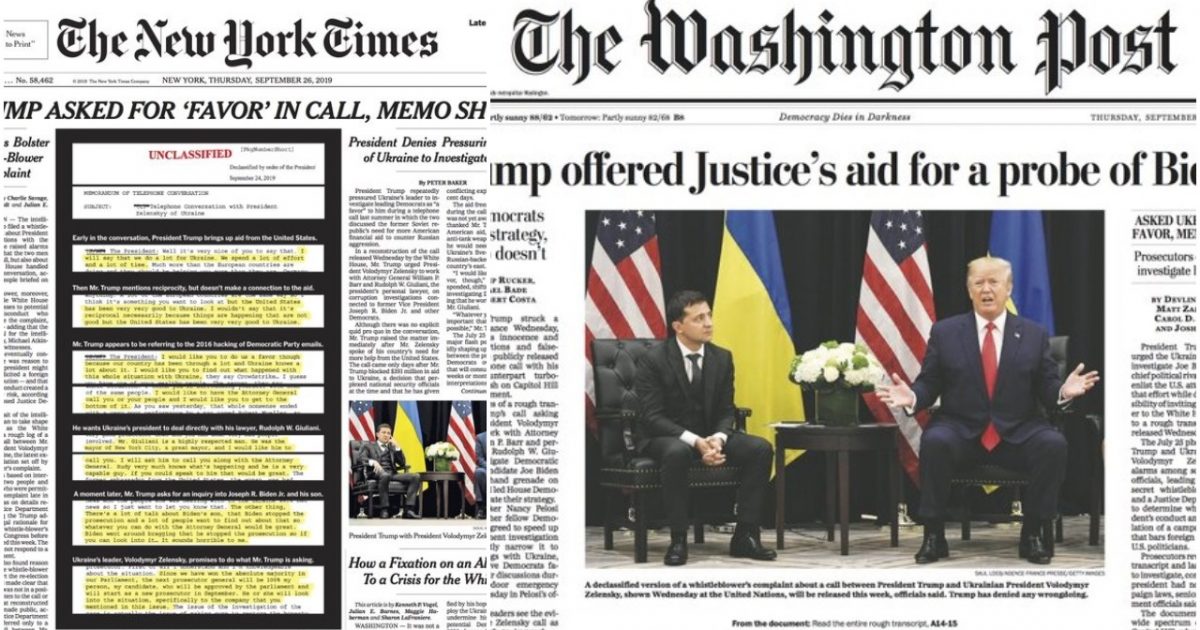 FAKE NEWS New York Times and Washington Post Sink to New Lows with False Reporting on Trump’s