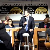 Peter Buttigieg nods in agreement as crackpot reverend claims illegals are recovering stolen land