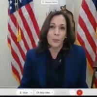 Phony Kamala Harris Appears to be Reading From a Teleprompter For Her Virtual Opening State in Supreme Court Hearing (VIDEO)